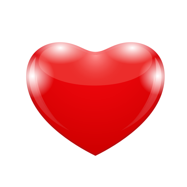 Shiny 3D red heart